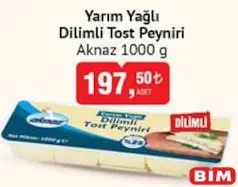 AKNAZ YARIM YAĞLI DİLİMLİ TOST PEYNİRİ 1000 G